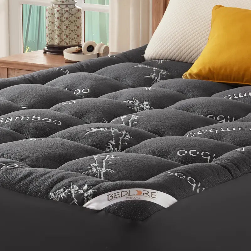 💤 Bamboo Cooling Mattress Topper Back Pain Relieve